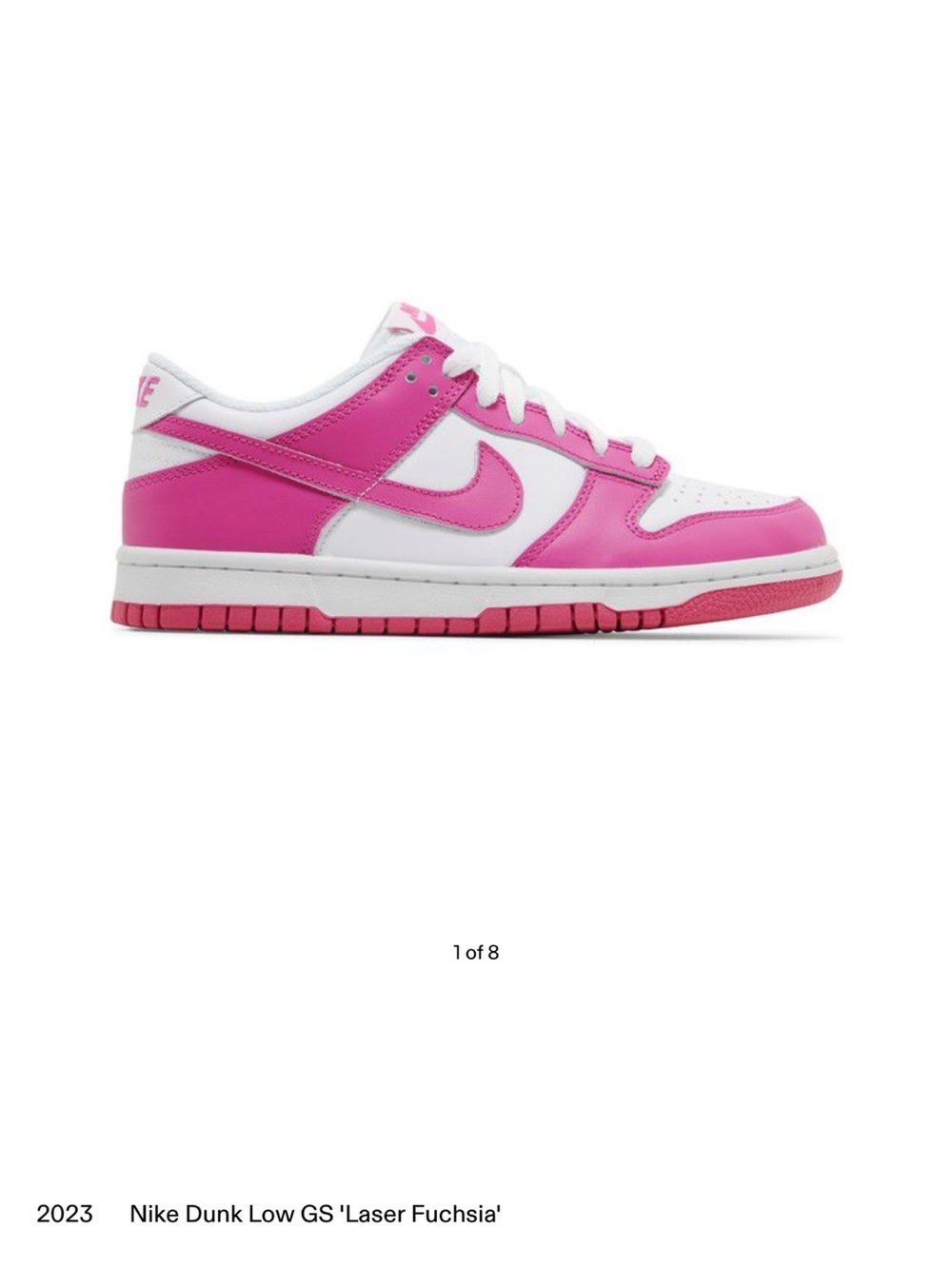 Nike Kids Dunk Low in Fuchsia and White
